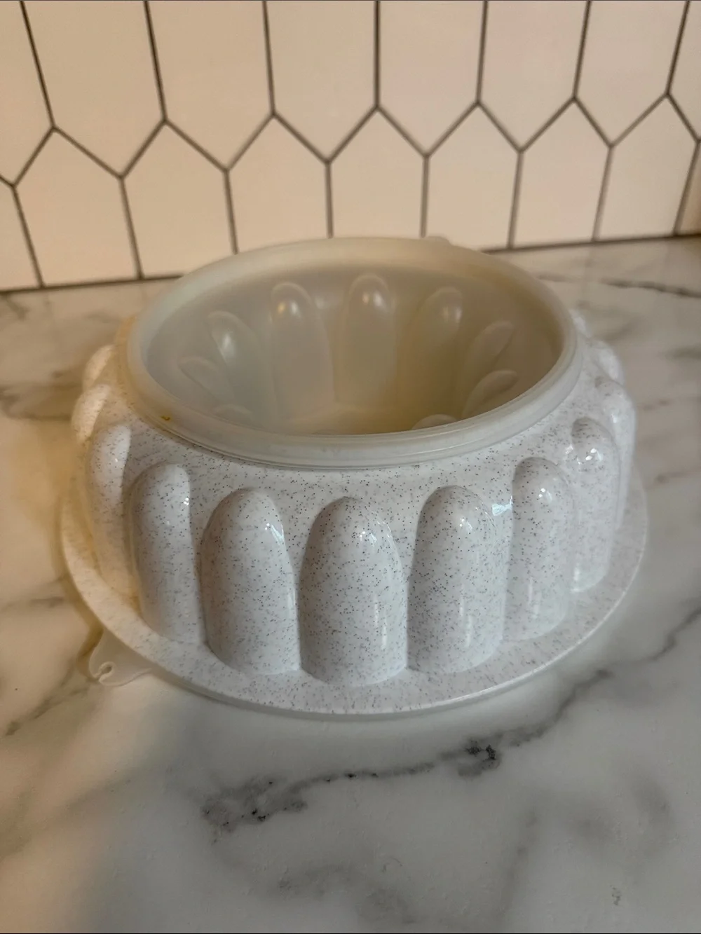 Vintage Tupperware Speckled 3-Piece Gelatin Mold